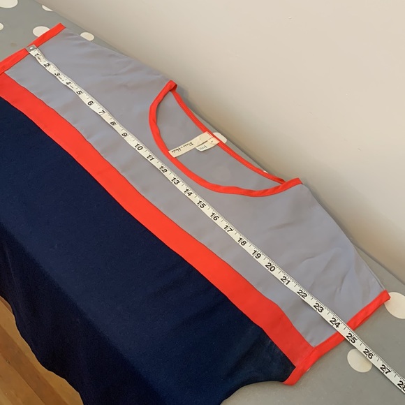 Tops: Flats & Heels, color block, Navy, Grey & Orange, Large - Picture 5 of 7